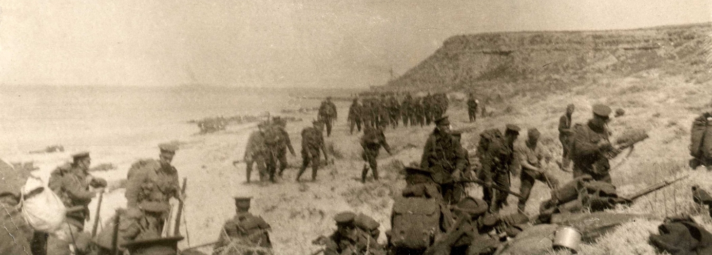The Essex Regiment landing at Cape Helles 25th April 1915