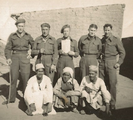 Ed Laudrum (far right) and friends in Egypt 1945