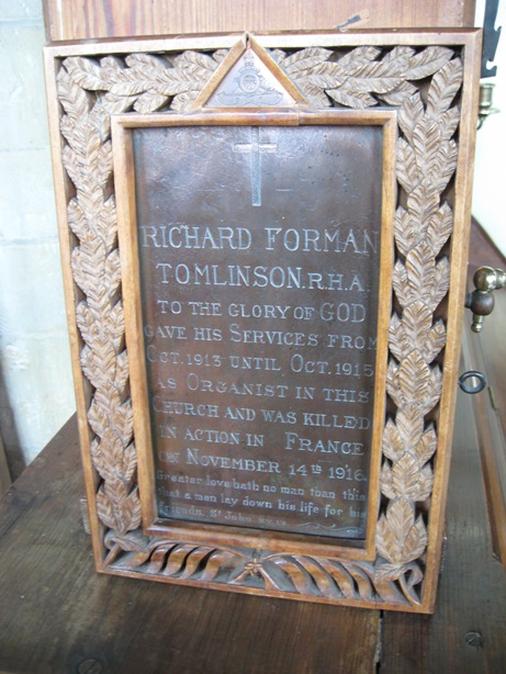 Tomilinson Memorial Plaque