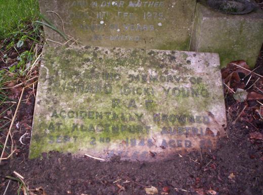 Commemorative grave marker on family grave at Holy Cross Churchyard